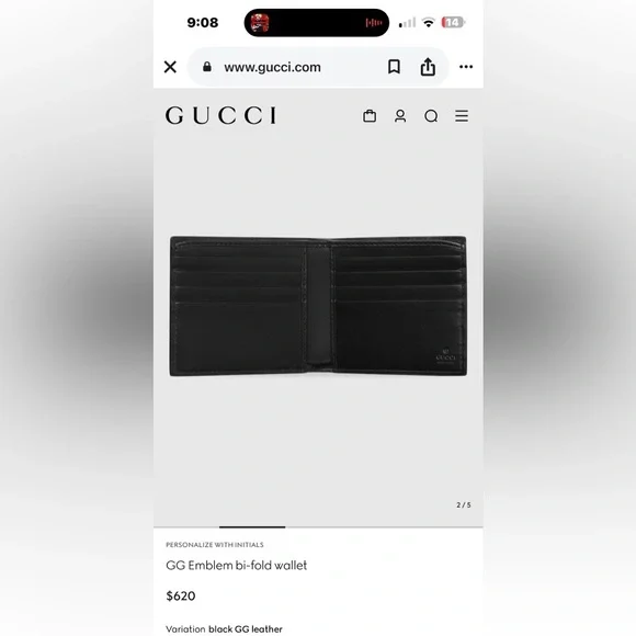 🔥Gucci (Authentic) GG Emblem bi-fold wallet - Picture 12 of 15